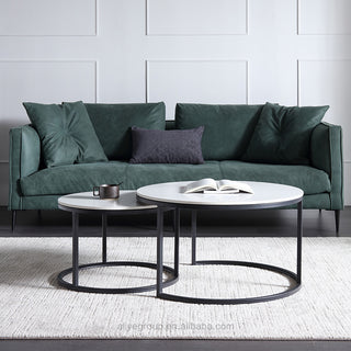 Loft White 2PC Round Coffee Table Set